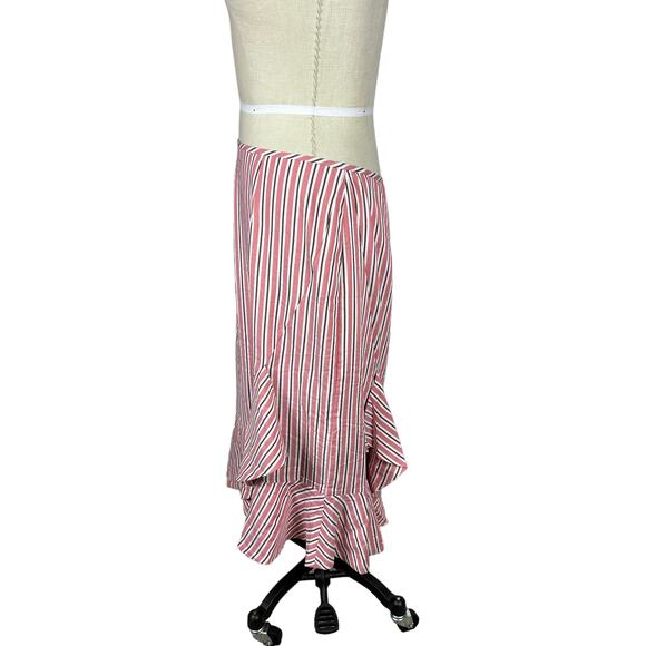 TED BAKER Coryn Layered Striped Midi Skirt Red White TB 4 US 12 NWT Preppy - Picture 2 of 9